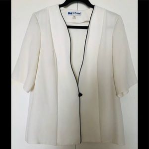 BA Star Collections Blouse Sz L🦋One Button summer casual white workwear
